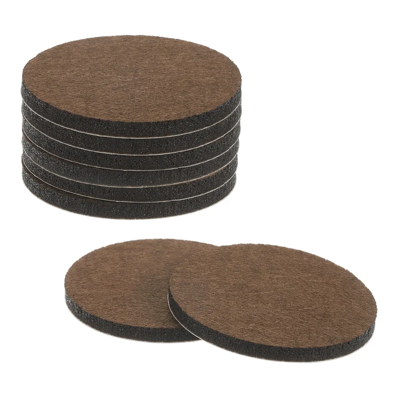 Furniture Sliders, 8Pcs 2.5" - Self Adhesive Felt Furniture Pads (Brown)