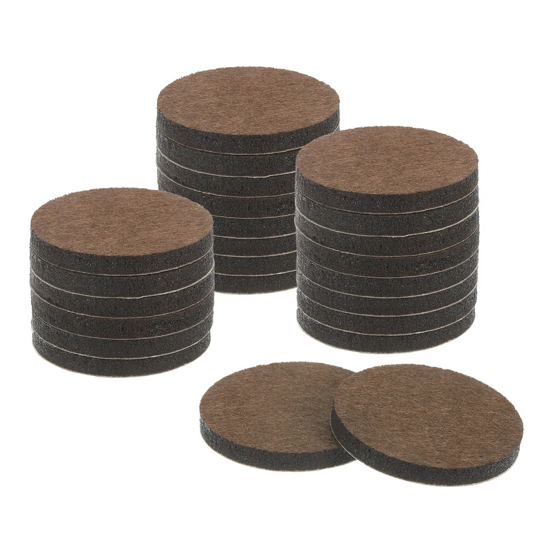 Furniture Sliders, 24Pcs 1.75" - Self Adhesive Felt Furniture Pads (Brown)