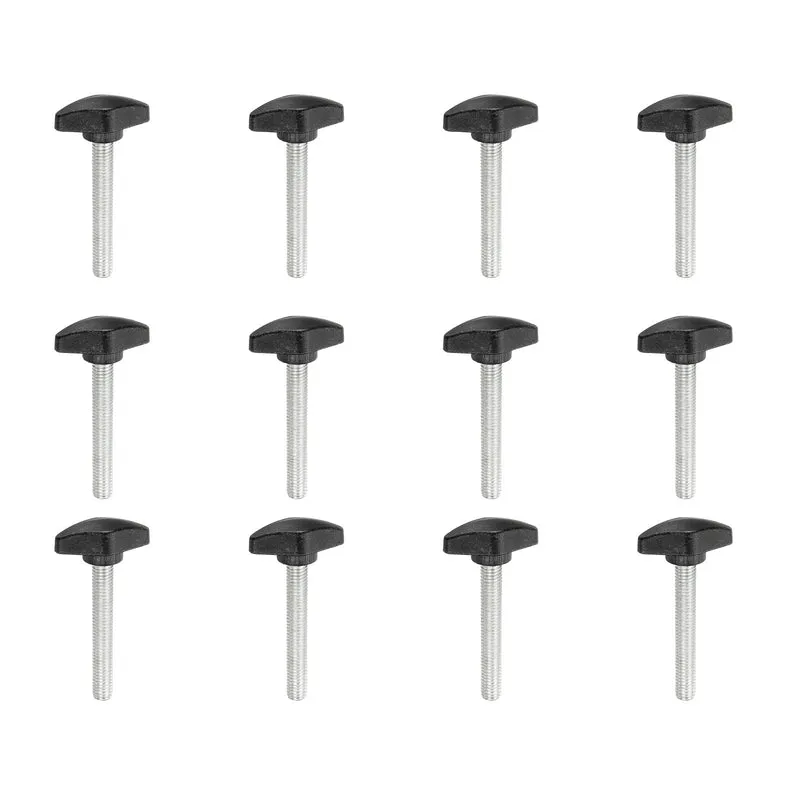 12 Pcs M8 x 55mm Tee Thumb Screws, 35mm Width Carbon Steel Tee Wing Knobs Screws