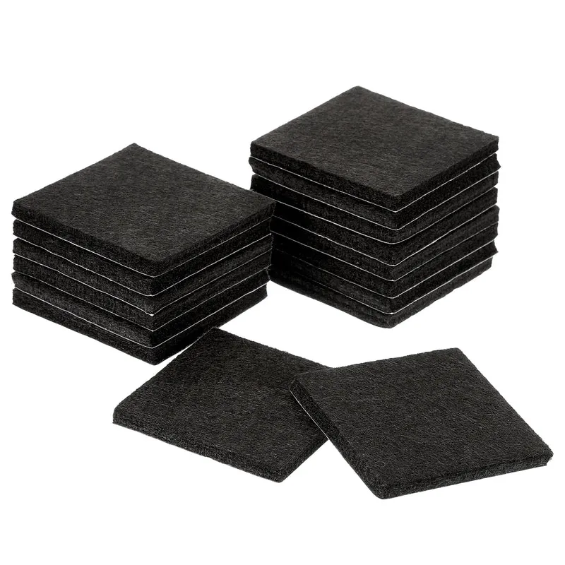 16Pcs Furniture Pads 2" Square Self Adhesive Felt Furniture Pads Black