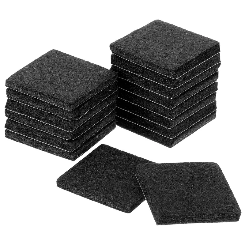 Furniture Pads, 16Pcs 1.5" Square Self Adhesive Felt Furniture Pads (Black)