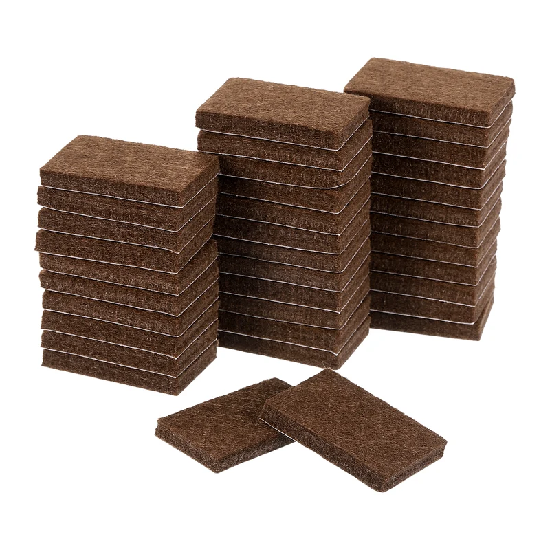 36Pcs 1.4"x0.9" Rectangle Self Adhesive Felt Furniture Pads (Brown)