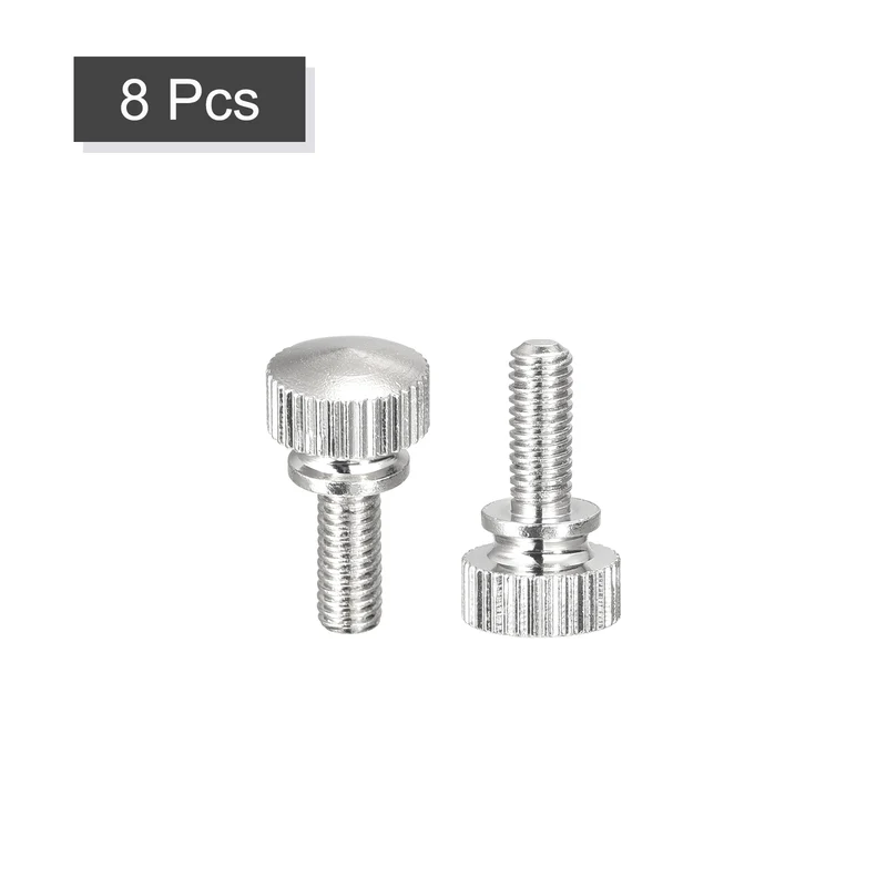 Knurled Thumb Screws M4x10mm Brass Shoulder Bolts Grip Knobs Nickel Plated 8Pcs