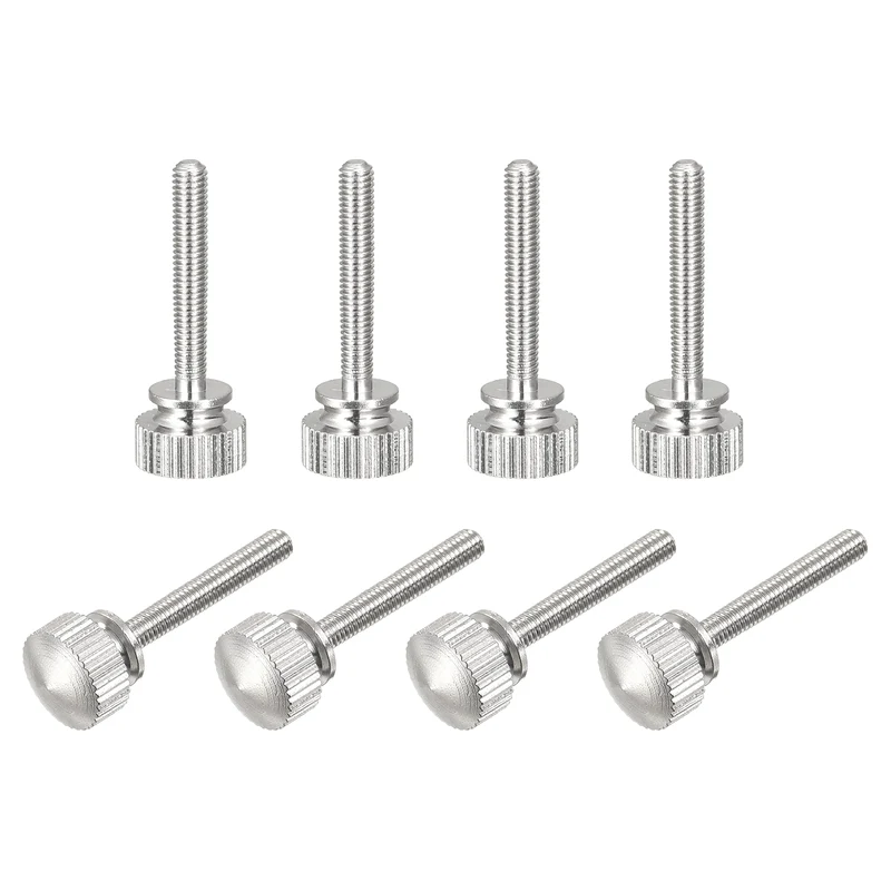 Knurled Thumb Screws M3x20mm Brass Shoulder Bolts Grip Knobs Nickel Plated 8Pcs