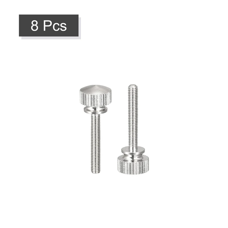 Knurled Thumb Screws M3x20mm Brass Shoulder Bolts Grip Knobs Nickel Plated 8Pcs