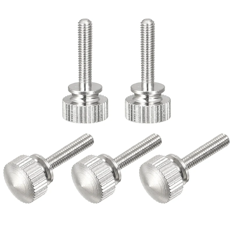 Knurled Thumb Screws M3x14mm Brass Shoulder Bolts Grip Knobs Nickel Plated 5Pcs
