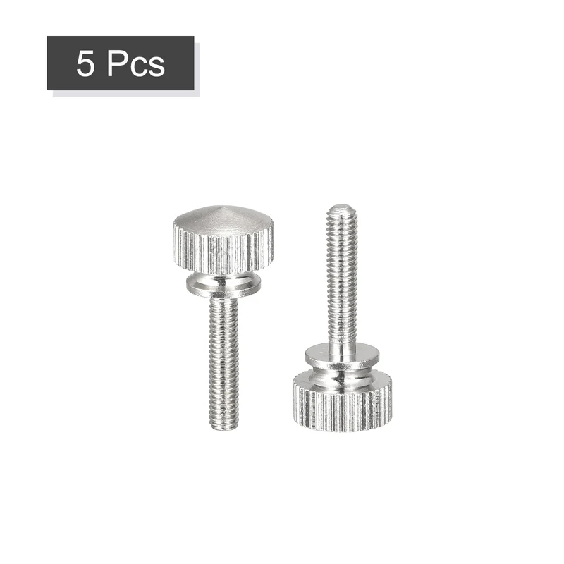 Knurled Thumb Screws M3x14mm Brass Shoulder Bolts Grip Knobs Nickel Plated 5Pcs