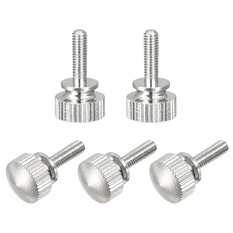 Knurled Thumb Screws M3x10mm Brass Shoulder Bolts Grip Knobs Nickel Plated 5Pcs