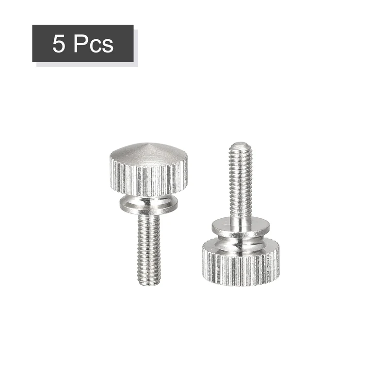 Knurled Thumb Screws M3x10mm Brass Shoulder Bolts Grip Knobs Nickel Plated 5Pcs