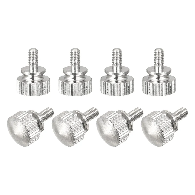 8Pcs Knurled Thumb Screws M3x6mm Brass Shoulder Bolts Grip Knobs Nickel Plated