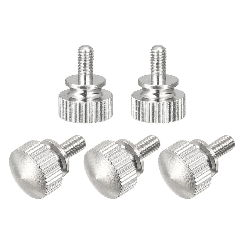 Knurled Thumb Screws M3x6mm Brass Shoulder Bolts Grip Knobs Nickel Plated 5Pcs