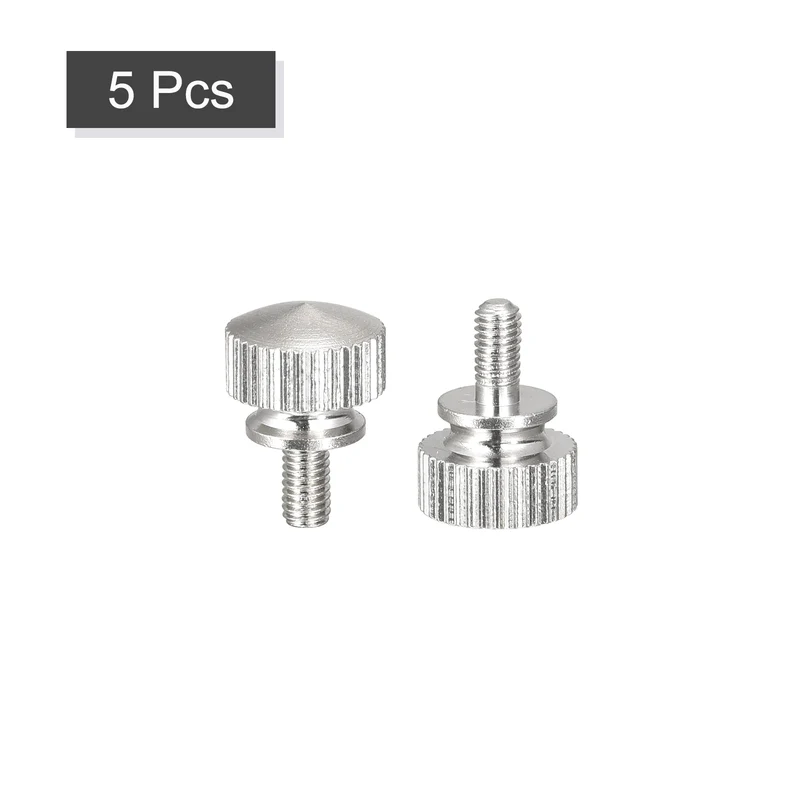 Knurled Thumb Screws M3x6mm Brass Shoulder Bolts Grip Knobs Nickel Plated 5Pcs