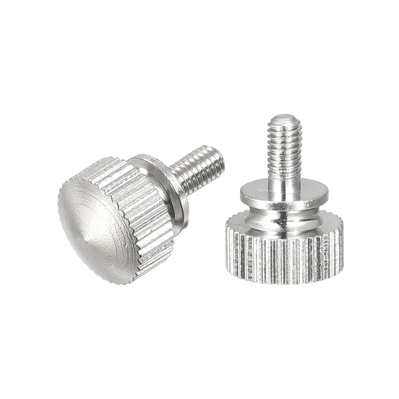 Knurled Thumb Screws M3x6mm Brass Shoulder Bolts Grip Knobs Nickel Plated 2Pcs