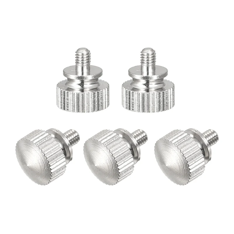 Knurled Thumb Screws M3x5mm Brass Shoulder Bolts Grip Knobs Nickel Plated 5Pcs
