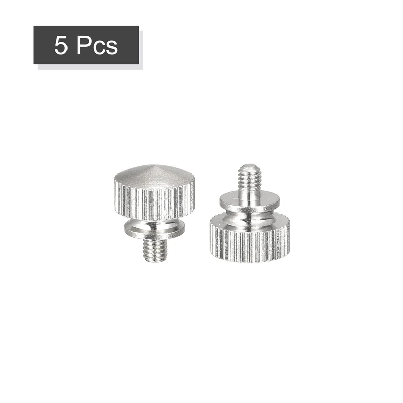 Knurled Thumb Screws M3x5mm Brass Shoulder Bolts Grip Knobs Nickel Plated 5Pcs