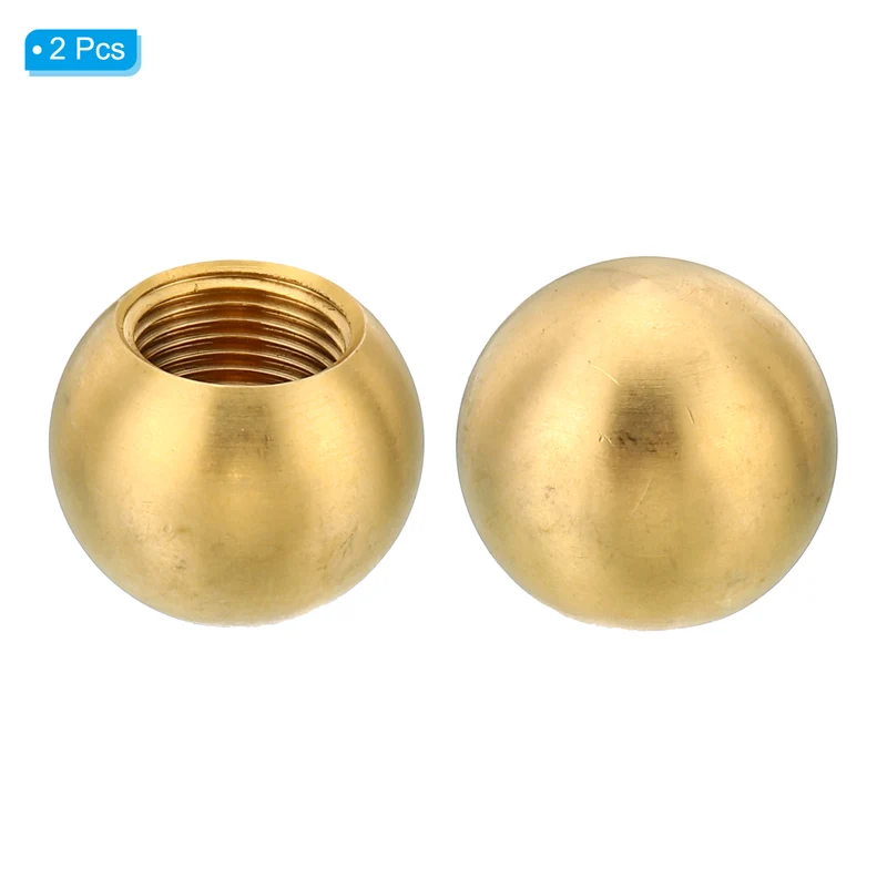2pcs M12x1 Thread Lamp Finials Cap Knob Brass Ball Lamp Decoration Screw Caps