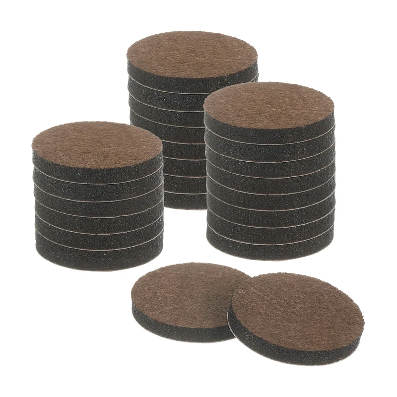 Furniture Sliders, 24Pcs 1.5" - Self Adhesive Felt Furniture Pads (Brown)