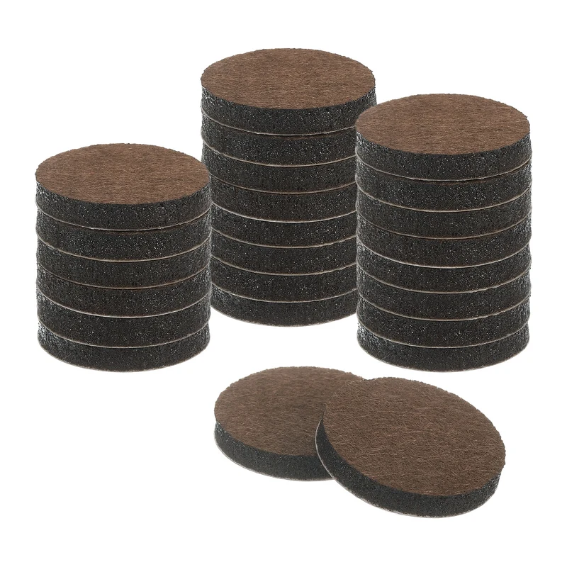 24Pcs Furniture Sliders 1.25" Self Adhesive Felt Furniture Pads Brown