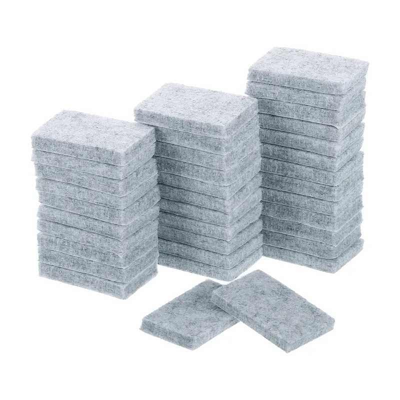36Pcs 1.4"x0.9" Rectangle Self Adhesive Felt Furniture Pads (Gray)