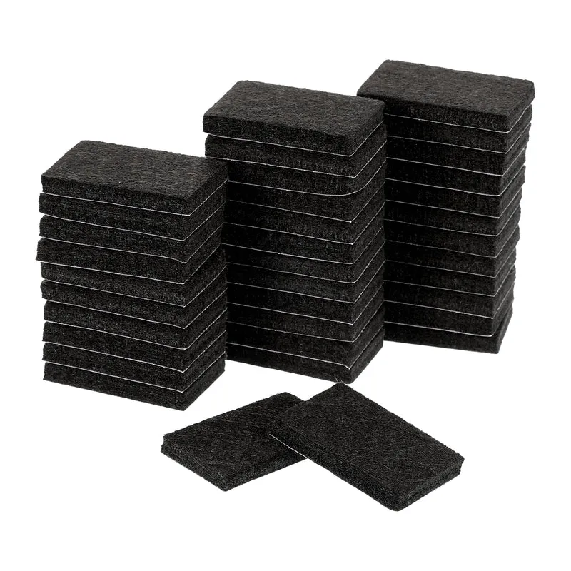 36Pcs 1.4"x0.9" Rectangle Self Adhesive Felt Furniture Pads Black
