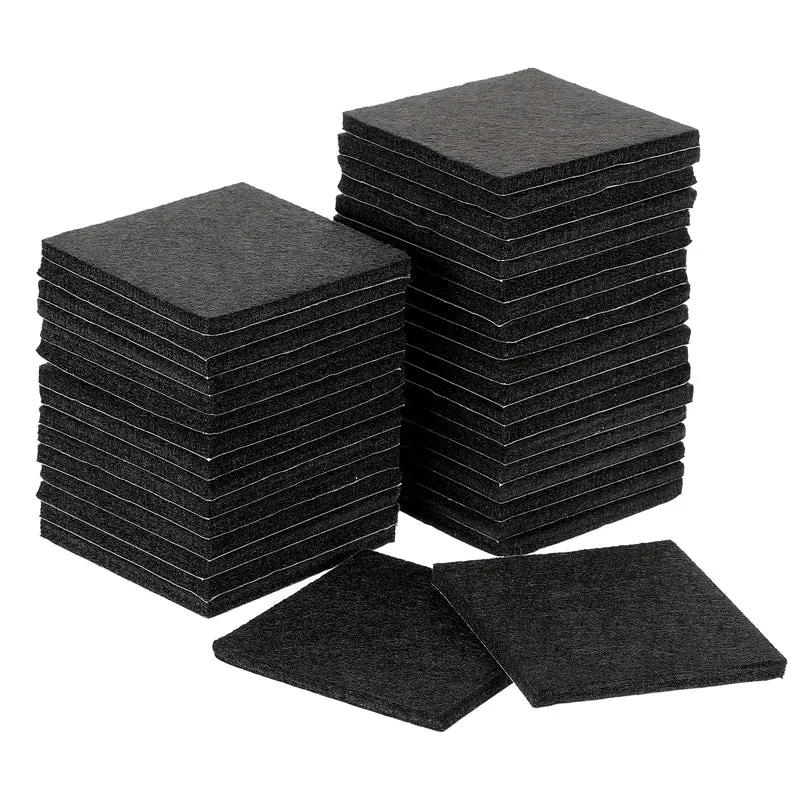 Furniture Pads, 36Pcs 2.5" Square Self Adhesive Felt Furniture Pads (Black)