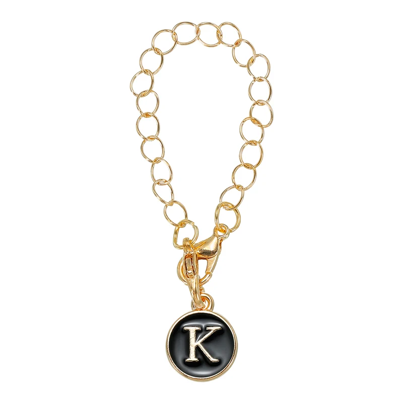 Letter Charm Accessories for Stanley Tumbler Cup, Round Letter K, Black