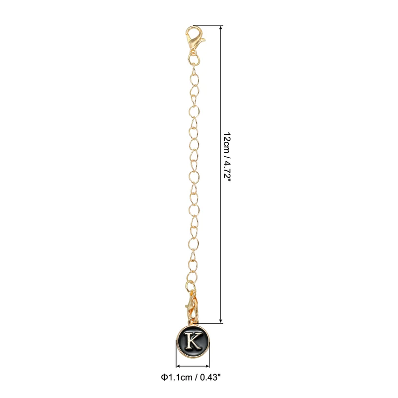 Letter Charm Accessories for Stanley Tumbler Cup, Round Letter K, Black