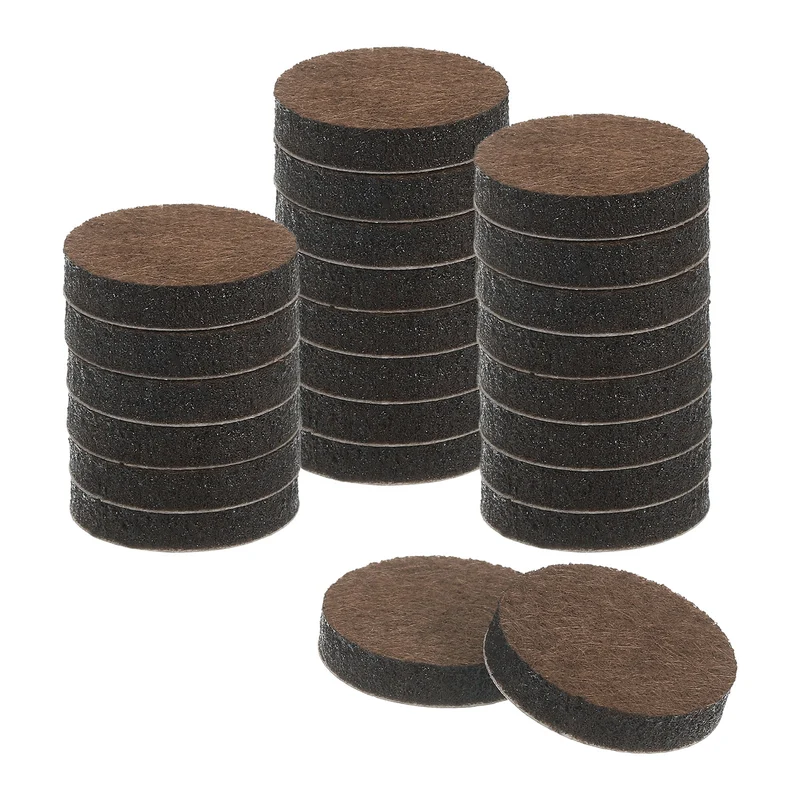 Furniture Sliders, 24Pcs 1" - Self Adhesive Felt Furniture Pads (Brown)
