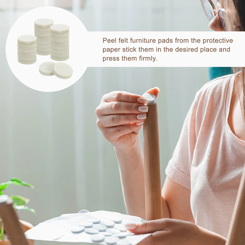 Furniture Sliders, 24Pcs 1" - Self Adhesive Felt Furniture Pads (Beige)