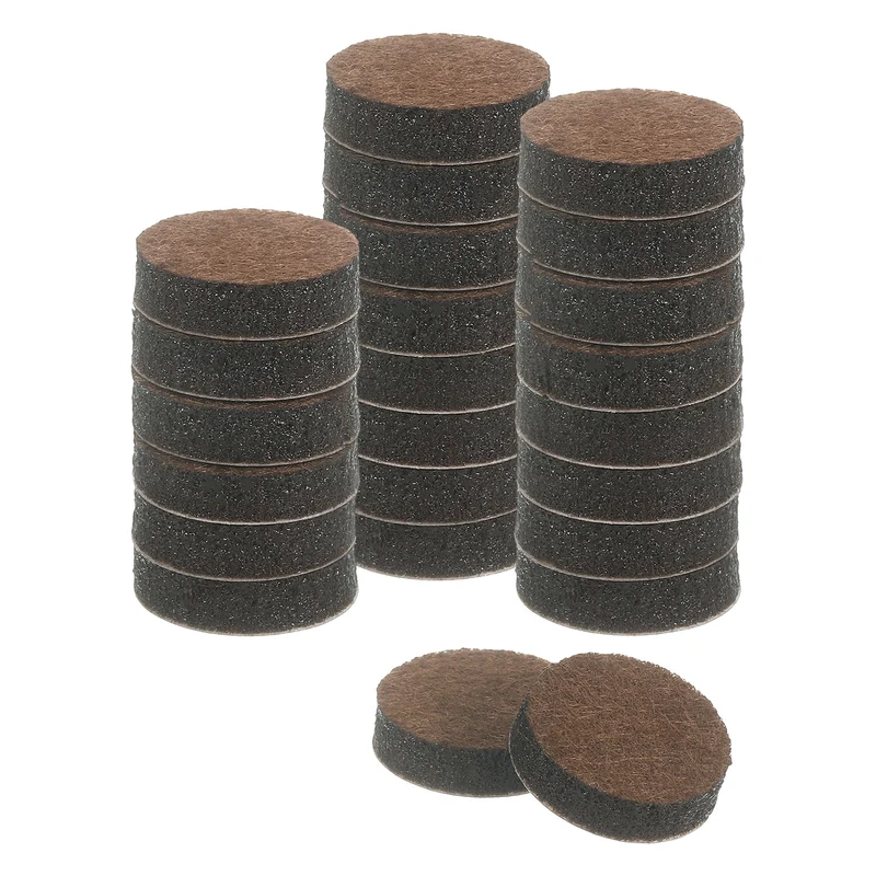Furniture Sliders, 24Pcs 0.75" - Self Adhesive Felt Furniture Pads (Brown)