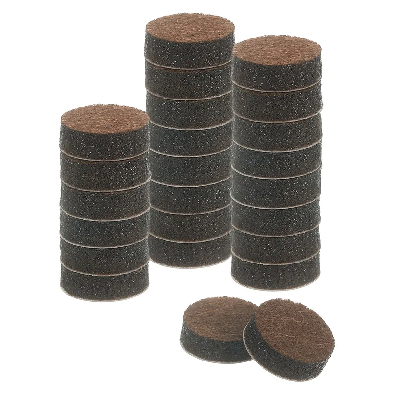 Furniture Sliders, 24Pcs 0.6" - Self Adhesive Felt Furniture Pads (Brown)