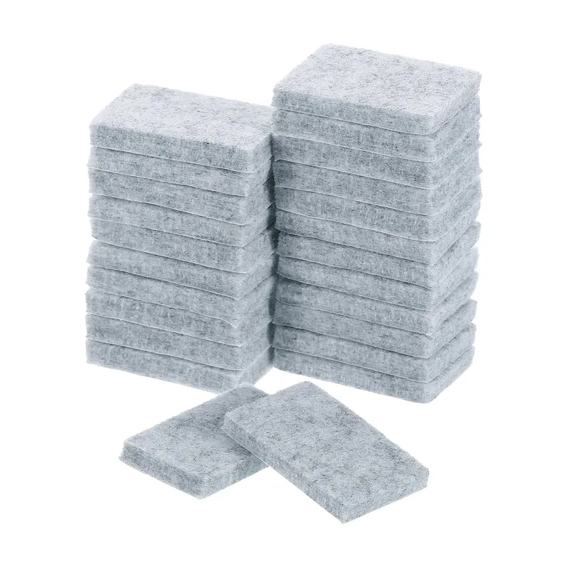 24Pcs 1.4"x0.9" Rectangle Self Adhesive Felt Furniture Pads (Gray)