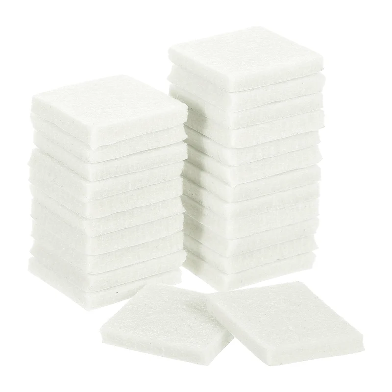 Furniture Pads, 24Pcs 1.25" Square Self Adhesive Felt Furniture Pads (Beige)