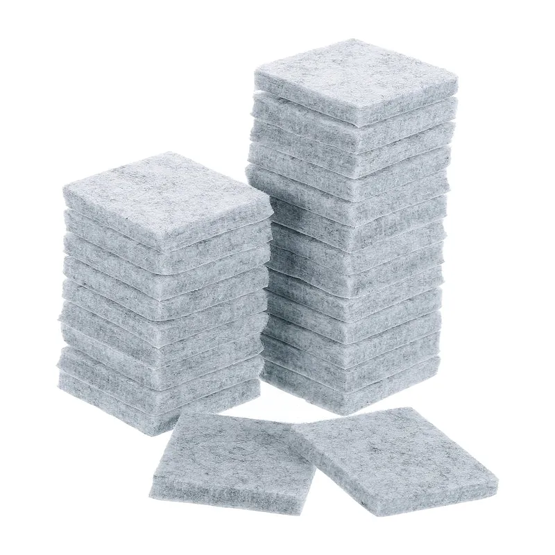 Furniture Pads, 24Pcs 1.25" Square Self Adhesive Felt Furniture Pads (Gray)