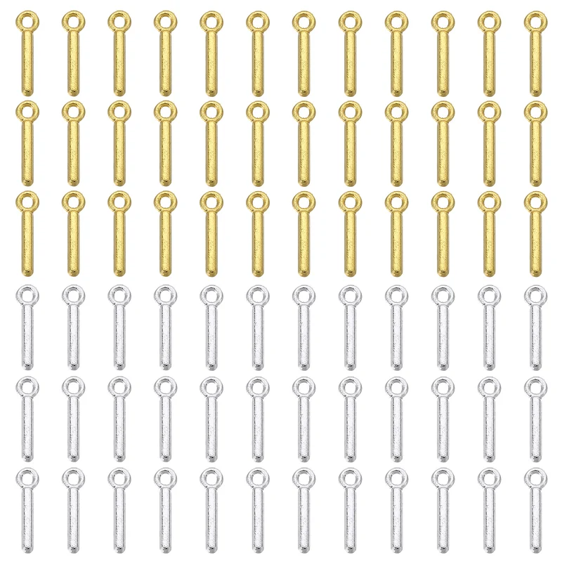 0.2" Letter Charm A-Z for Jewelry Making - I (100 Pack, Dark Silver/Gold)