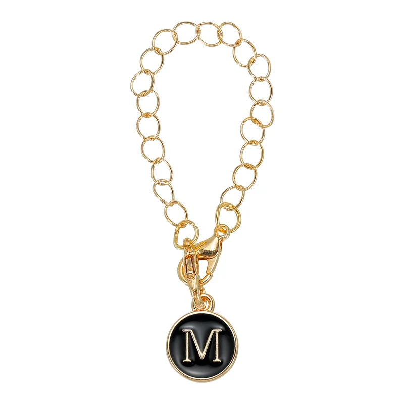 Letter Charm Accessories for Stanley Tumbler Cup, Round Letter M Black