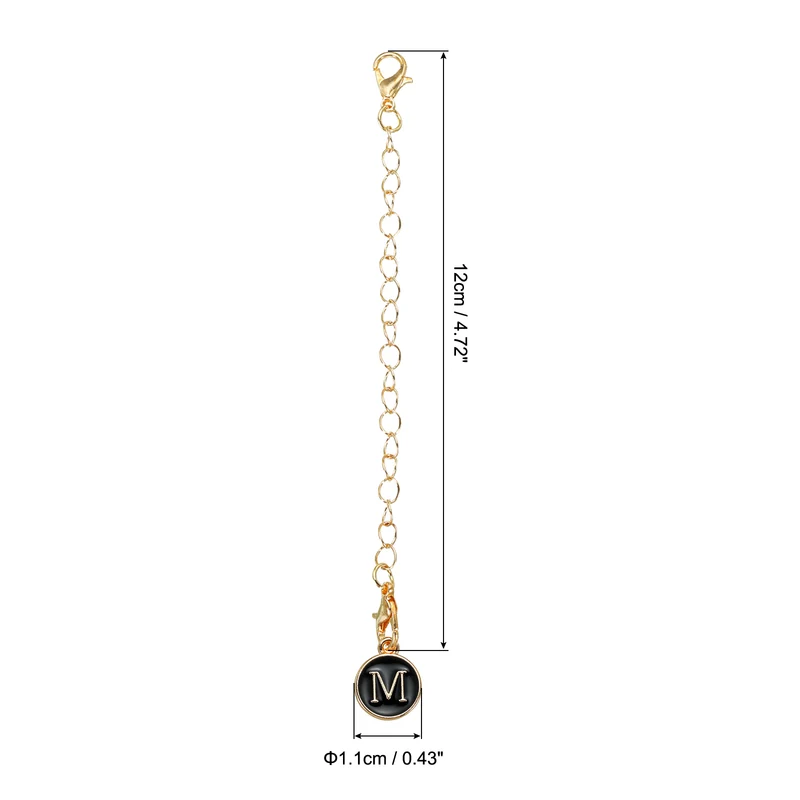 Letter Charm Accessories for Stanley Tumbler Cup, Round Letter M Black