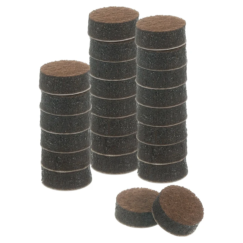 Furniture Sliders, 24Pcs 0.5" - Self Adhesive Felt Furniture Pads (Brown)