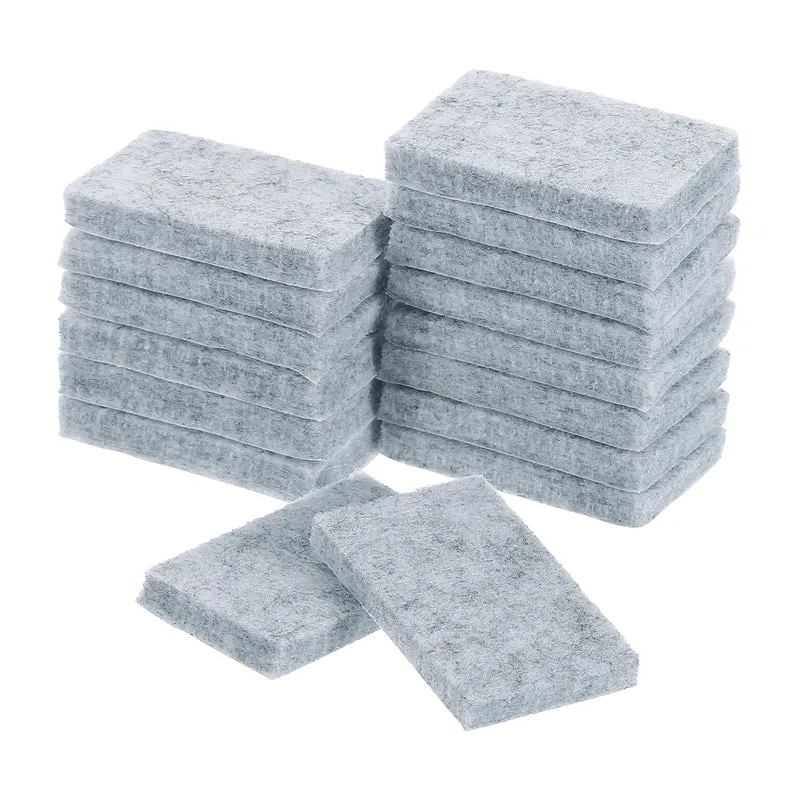16Pcs 1.4"x0.9" Rectangle Self Adhesive Felt Furniture Pads (Gray)