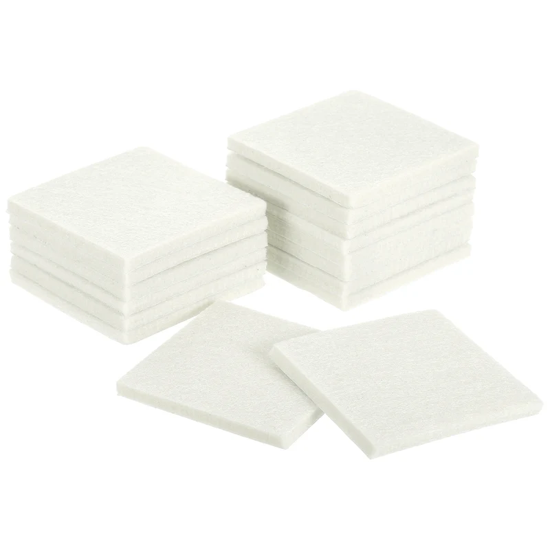 Furniture Pads, 16Pcs 2.5" Square Self Adhesive Felt Furniture Pads (Beige)