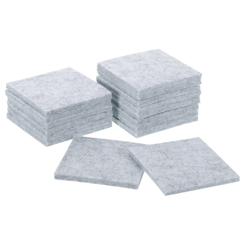 Furniture Pads, 16Pcs 2.5" Square Self Adhesive Felt Furniture Pads (Gray)