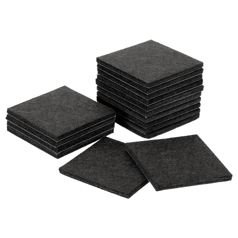16Pcs Furniture Pads 2.5" Square Self Adhesive Felt Furniture Pads Black