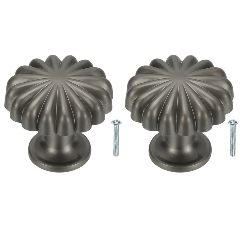 2Pcs Cabinet Knobs 1 Inch Pumpkin Dresser Knobs Cabinet Handles Grey