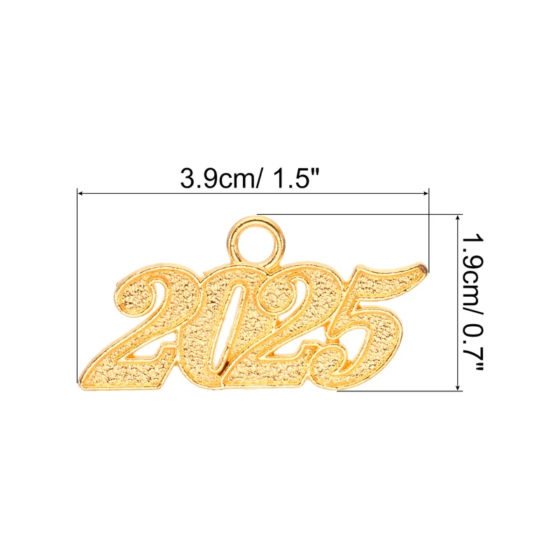 2025 Graduation Tassel Charm, 30 Pcs Alloy 2025 Year Large Letter Charm, Gold