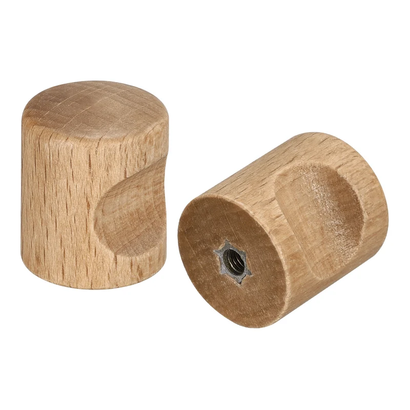 12pcs Round Wood Knobs 20x24mm Pull Handles for Drawer with Screws