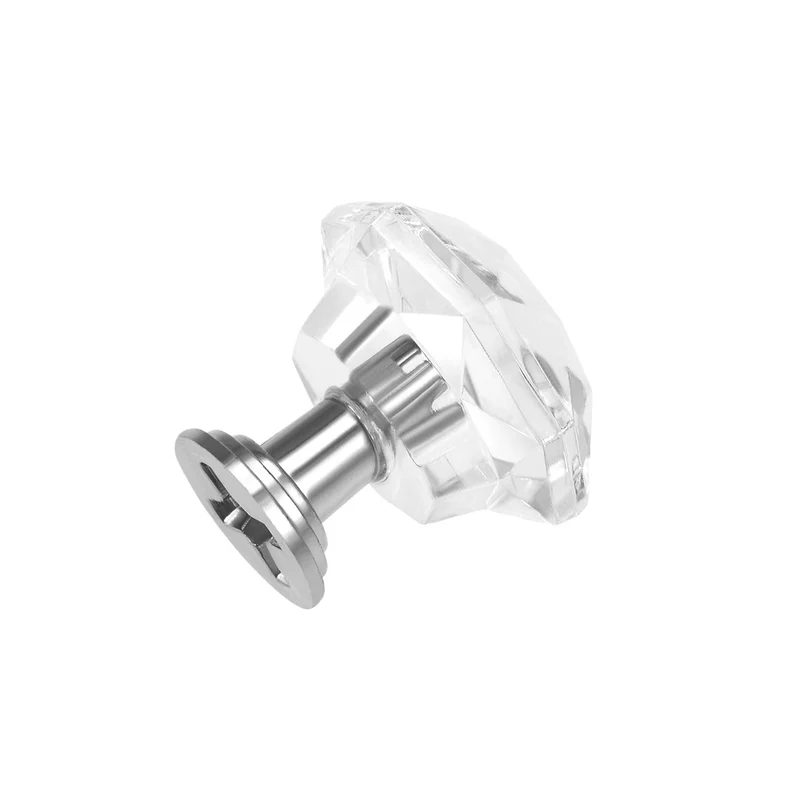 Pull Knobs 26mm Dia Alloy Acrylic Base Cabinet Drawer Pulls 2Pcs
