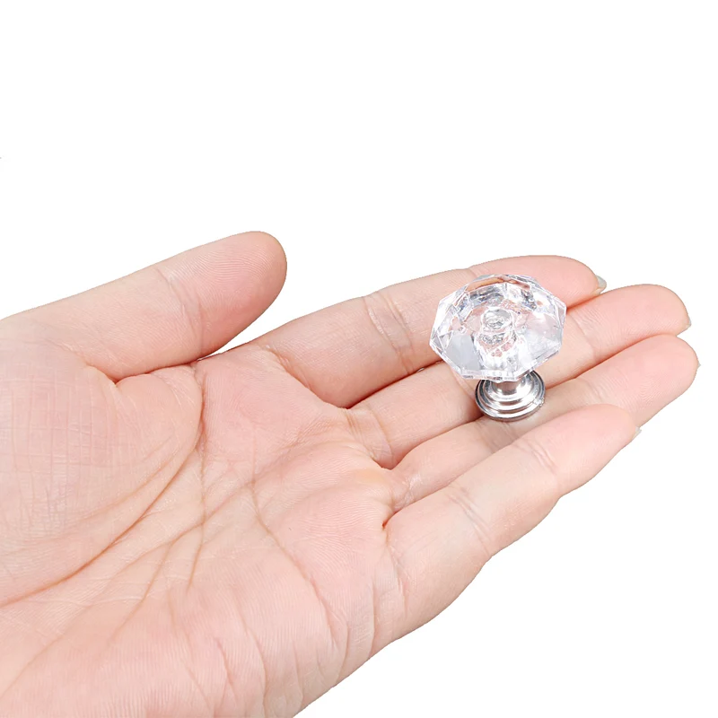 Pull Knobs 26mm Dia Alloy Acrylic Base Cabinet Drawer Pulls 2Pcs