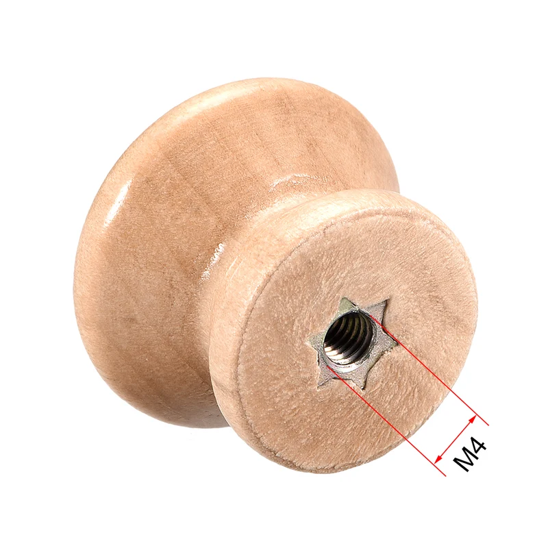 Round Wood Knobs,8Pcs 24mm Dia Cabinet Furniture Kitchen Pulls handles For Dresser Drawer Wardrobe, Wood