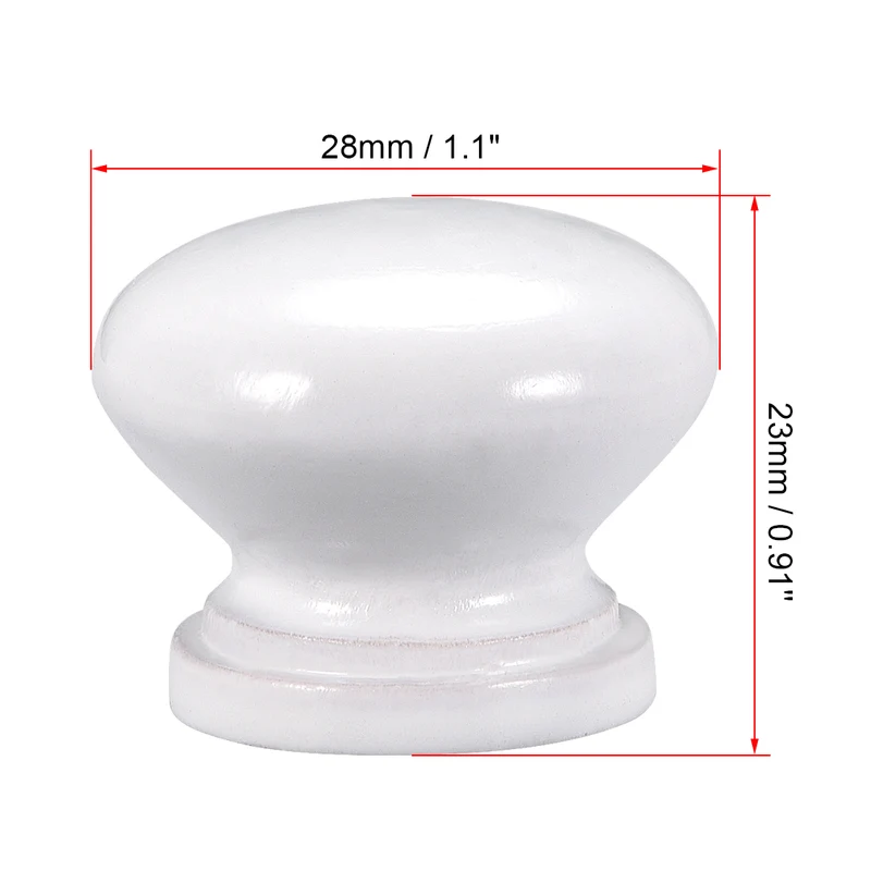 Cabinet Round Pull Knobs 28mm Dia Furniture Bedroom Kitchen White 8pack