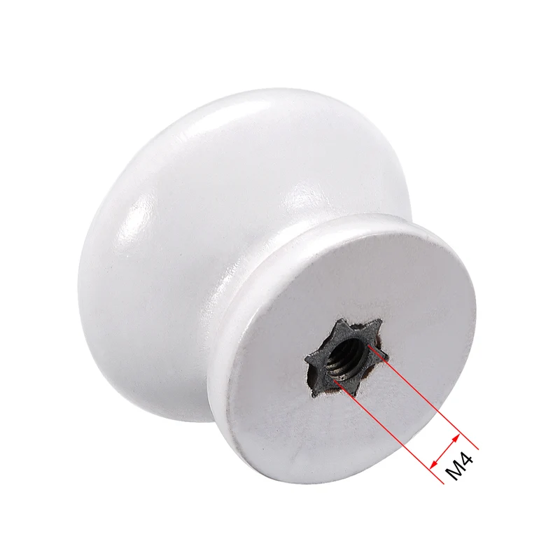 Cabinet Round Pull Knobs 28mm Dia Furniture Bedroom Kitchen White 8pack